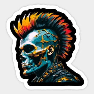 A skull with a mohawk. Sticker